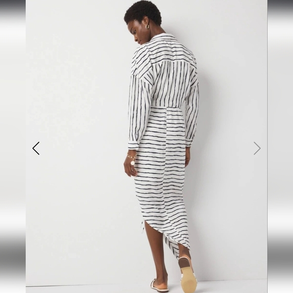 Ruched Crepe Midi Shirt Dress - Picture 2 of 6